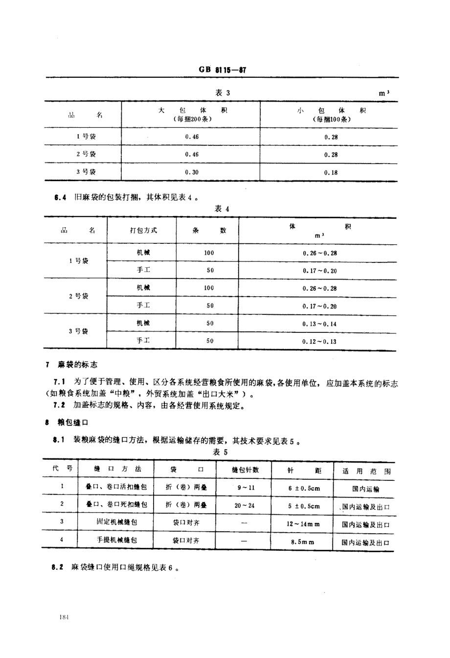 GB 8115-1987 粮食包装 麻袋.pdf_第3页