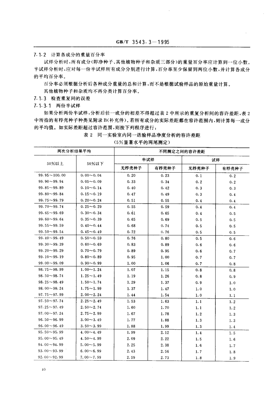 GBT 3543.3-1995 农作物种子检验规程 净度分析.pdf_第3页