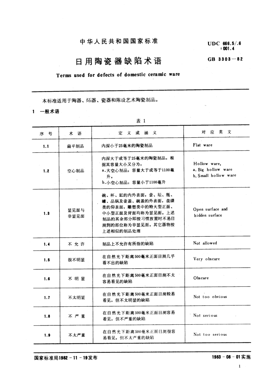 GBT 3303-1982 日用陶瓷器缺陷术语.pdf_第2页