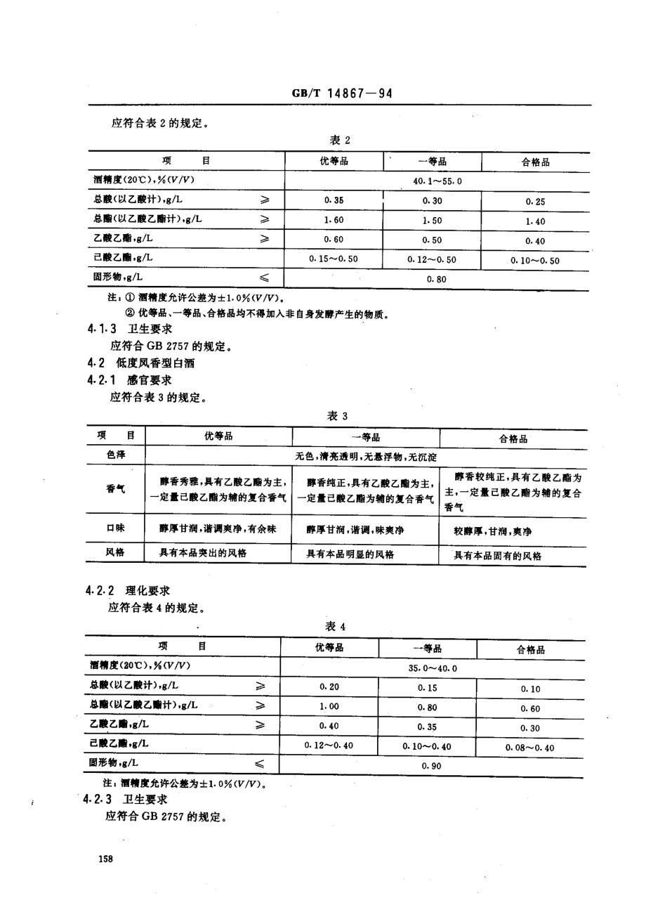 GBT 14867-1994 凤香型白酒.pdf_第2页