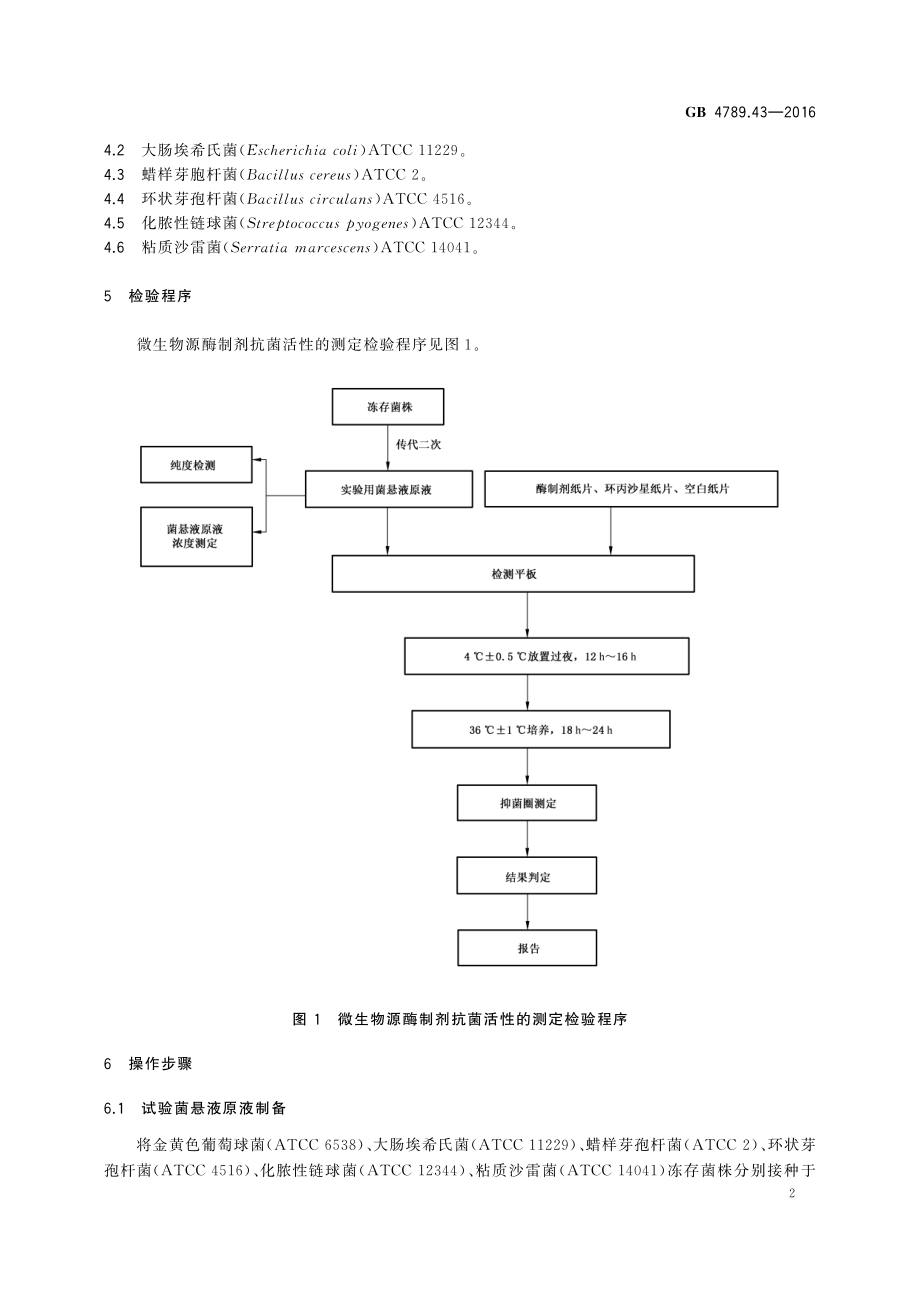 GB 4789.43-2016 食品安全国家标准 食品微生物学检验 微生物源酶制剂抗菌活性的测定.pdf_第3页