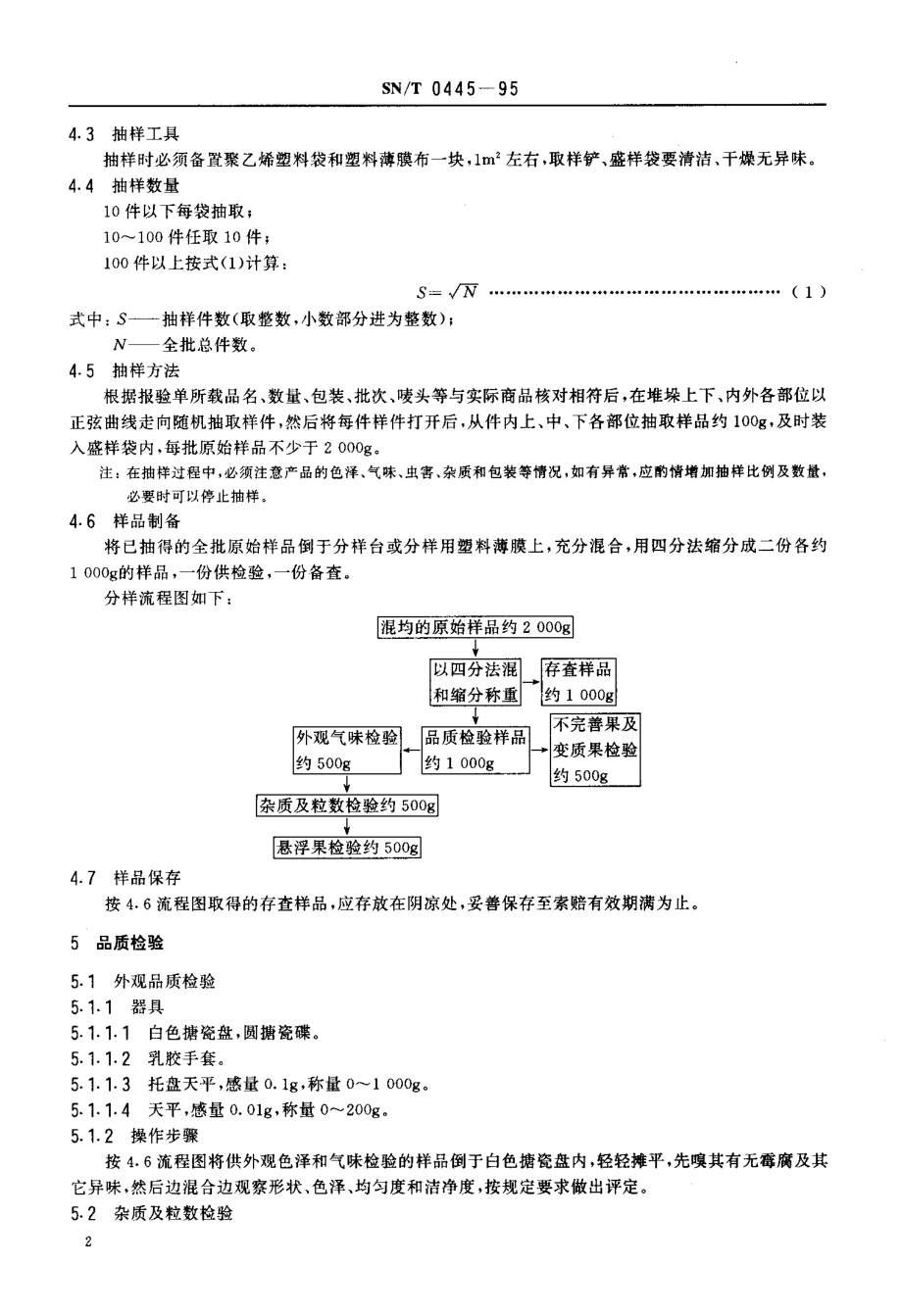 SNT 0445-1995 出口生白果检验规程.pdf_第3页