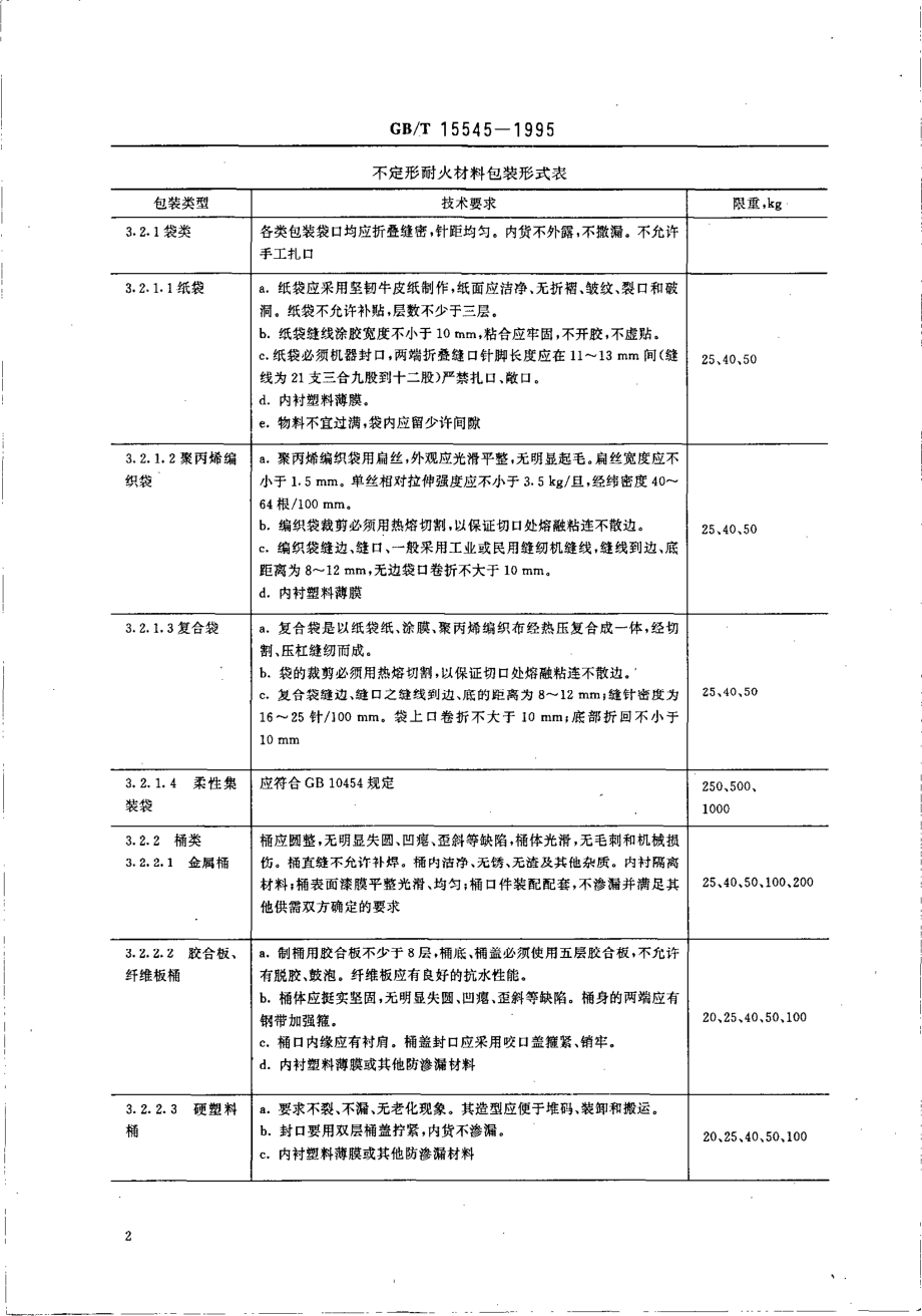 GBT 15545-1995 不定形耐火材料包装、 标志、运输和储存.pdf_第3页