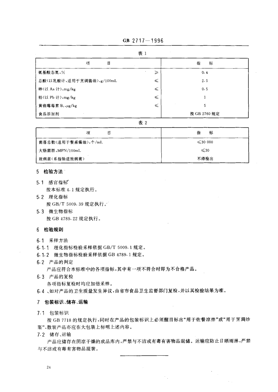 GB 2717-1996 酱油卫生标准.pdf_第3页