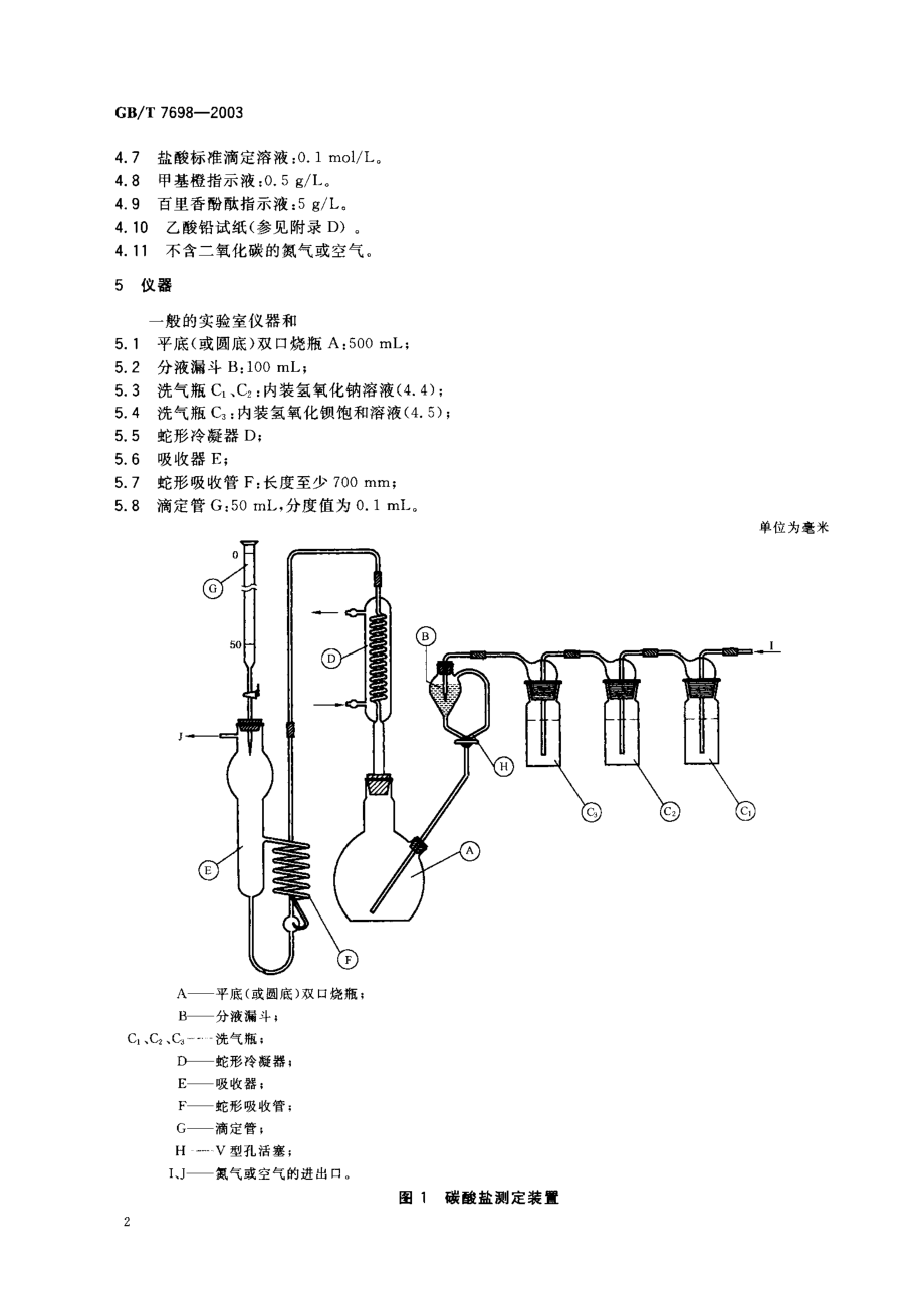 GBT 7698-2003 工业用氢氧化钠碳酸盐含量的测定滴定法.pdf_第3页