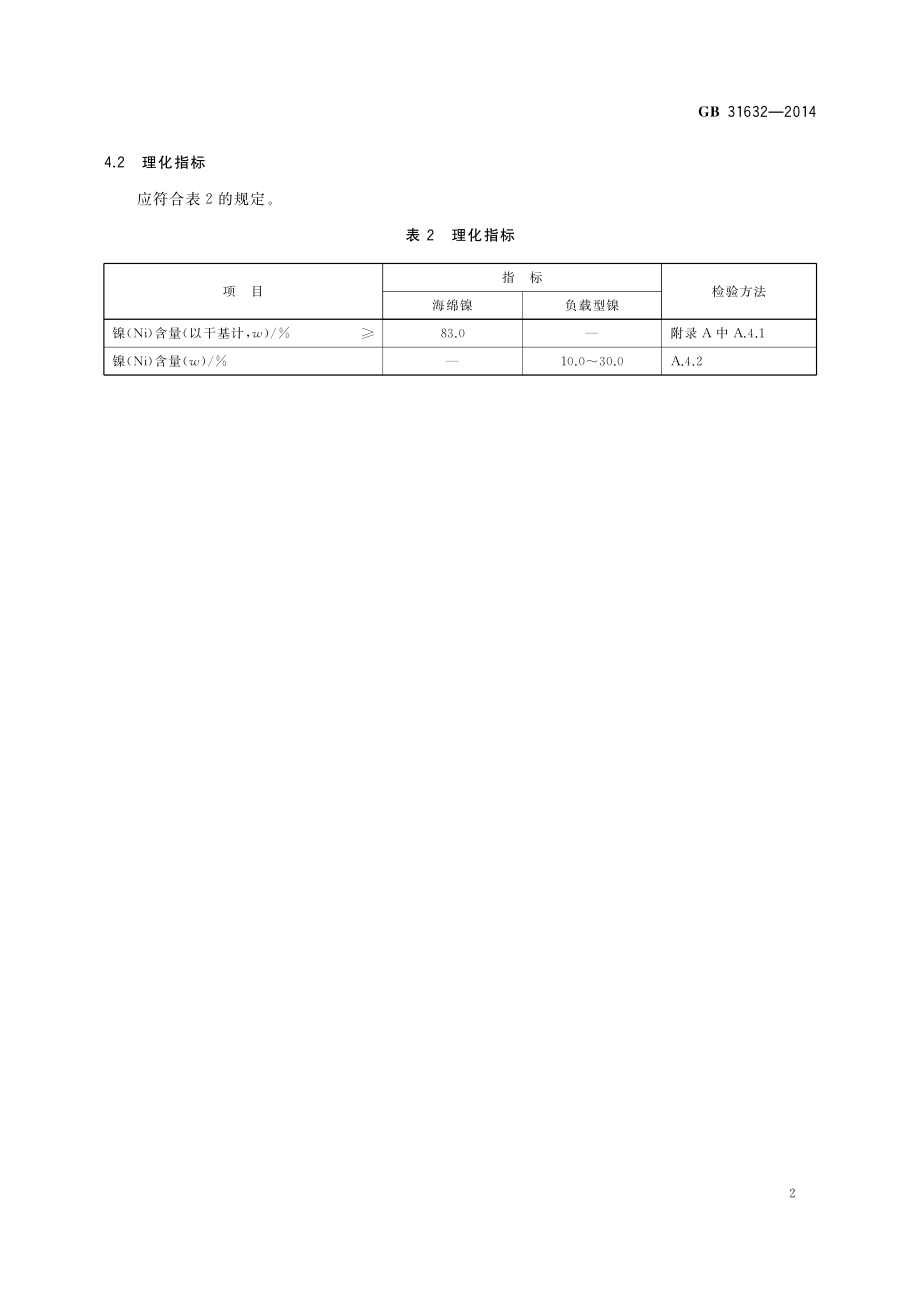 GB 31632-2014 食品安全国家标准 食品添加剂 镍.pdf_第3页