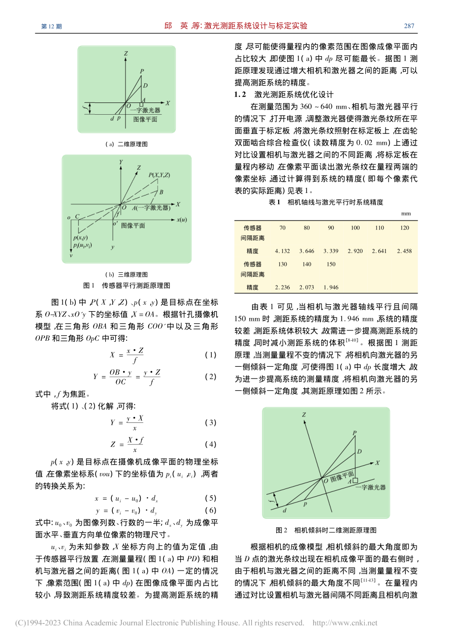 激光测距系统设计与标定实验_邱英.pdf_第2页