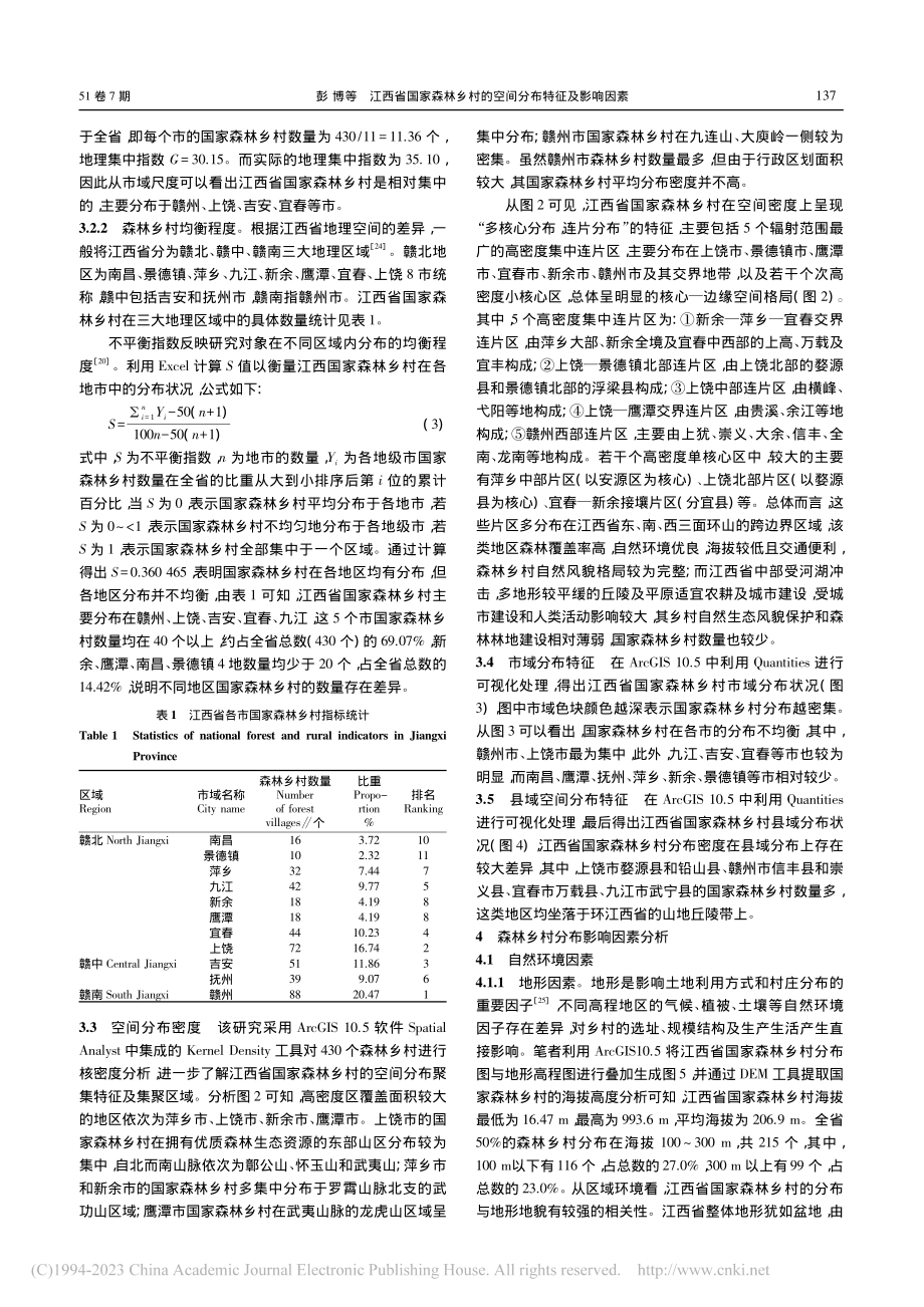 江西省国家森林乡村的空间分布特征及影响因素_彭博.pdf_第3页