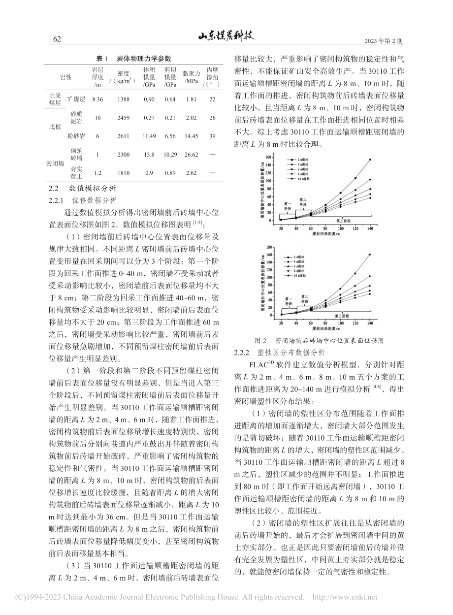 密闭墙稳定性数值模拟分析及其应用_杨文岗.pdf_第2页