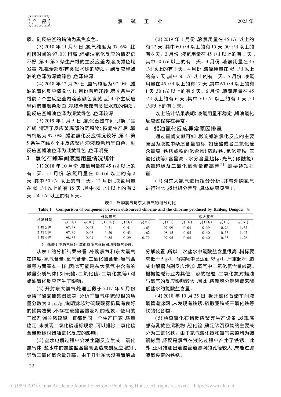 氯气与蜡油反应异常原因分析_王照民.pdf_第2页