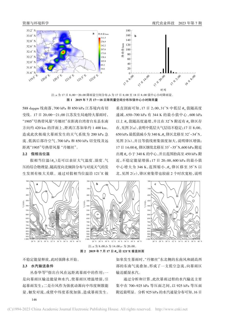 南通市一次特大暴雨成因及对农业的影响_吴彩霞.pdf_第2页