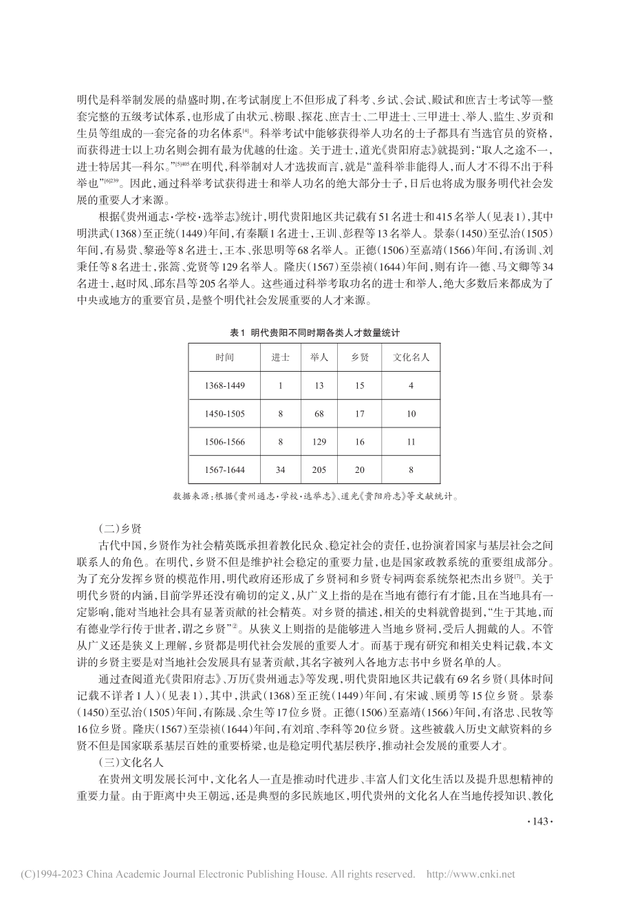 明代贵阳人才发展研究：类型、特征及原因_赵汝泽.pdf_第2页