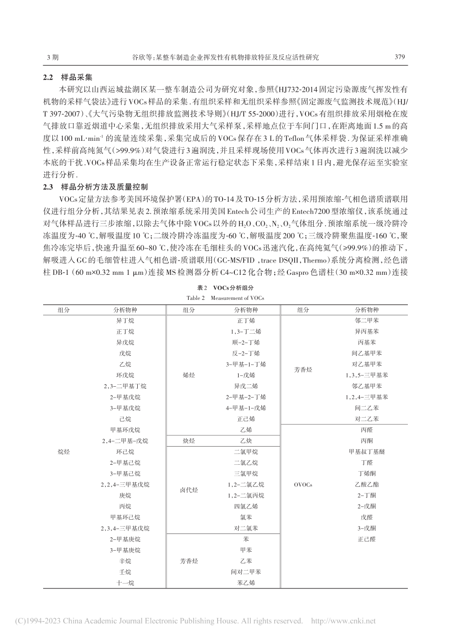 某整车制造企业挥发性有机物排放特征及反应活性研究_谷欣.pdf_第3页