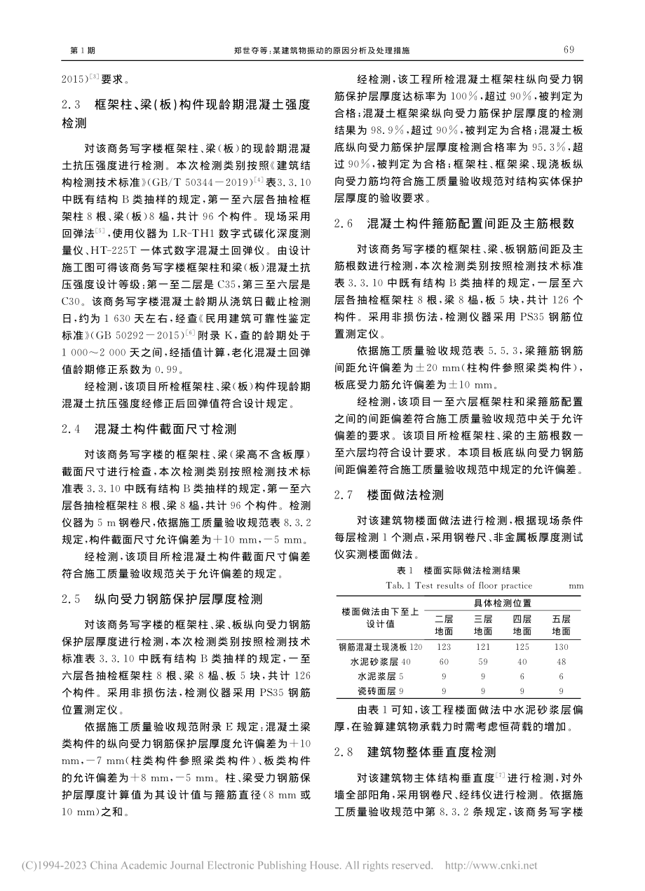 某建筑物振动的原因分析及处理措施_郑世夺.pdf_第2页