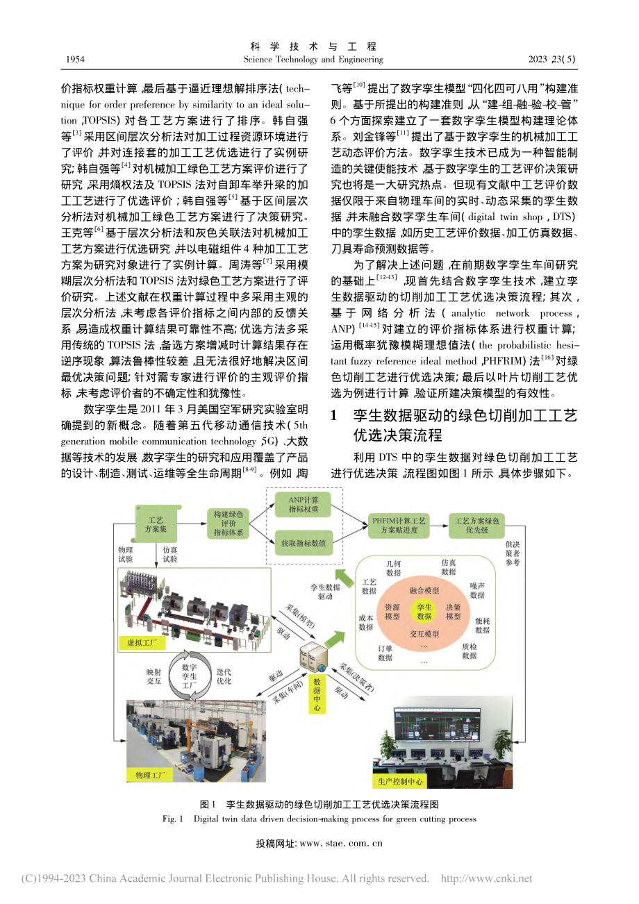 孪生数据驱动的绿色切削工艺优选决策_张海军.pdf_第2页