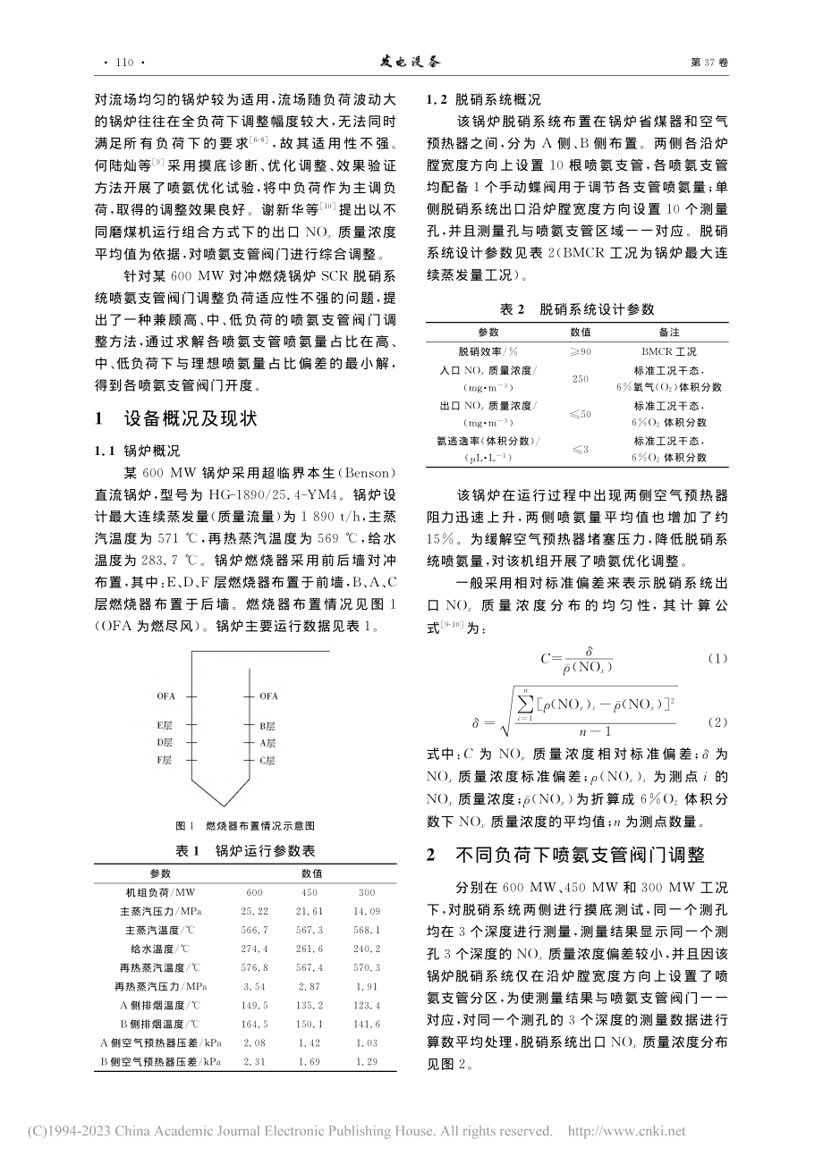 某600_MW对冲燃烧锅炉SCR脱硝系统喷氨优化调整_潘娟琴.pdf_第2页