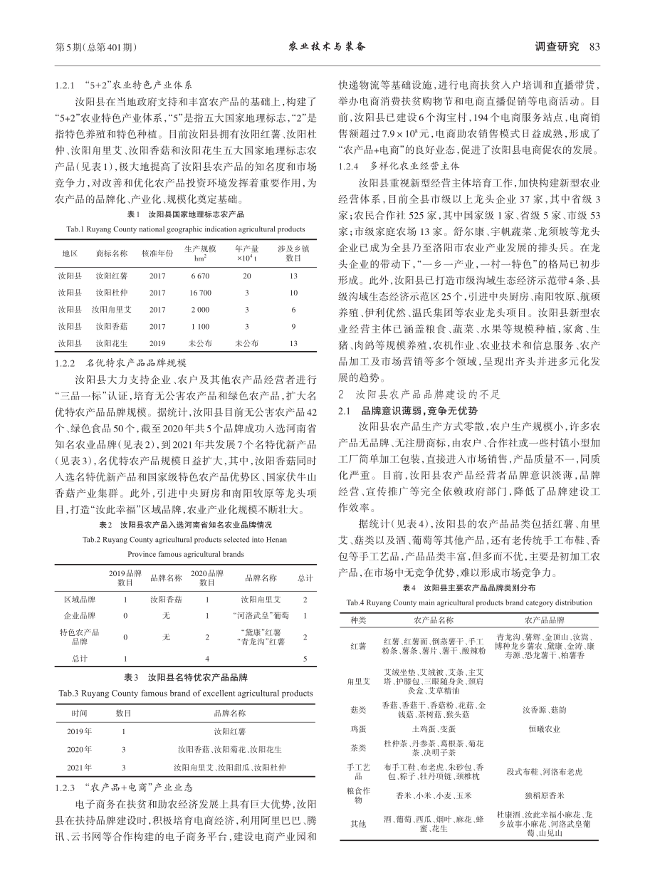 汝阳县农产品品牌建设研究_韩小雪.pdf_第2页