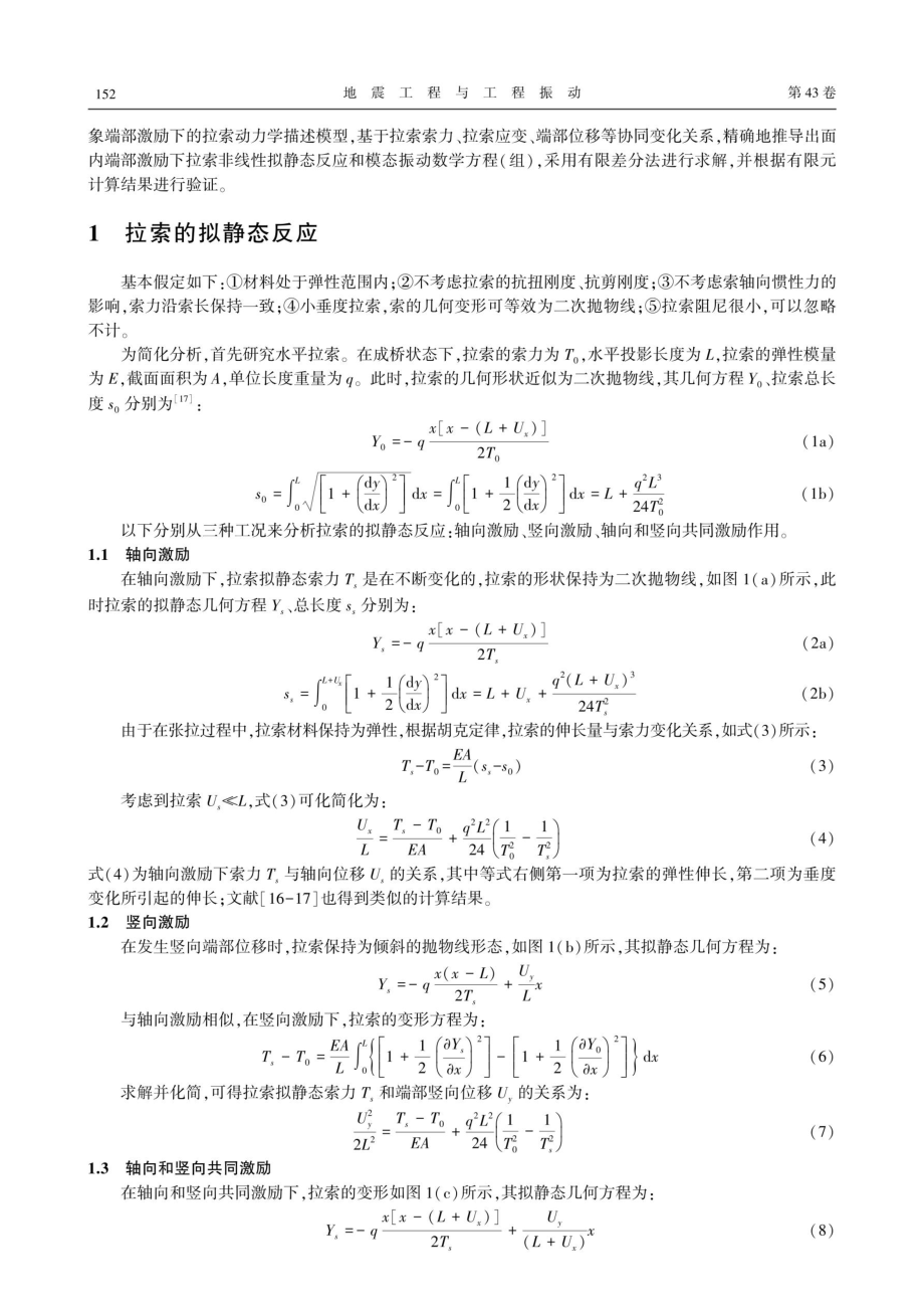 面内端部激励下斜拉索振动方程推导与求解.pdf_第3页