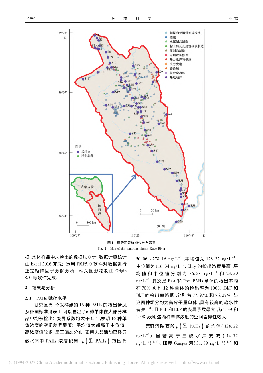 陕北矿区典型河流多环芳烃的...存特征、来源及毒性风险分析_吴喜军.pdf_第3页