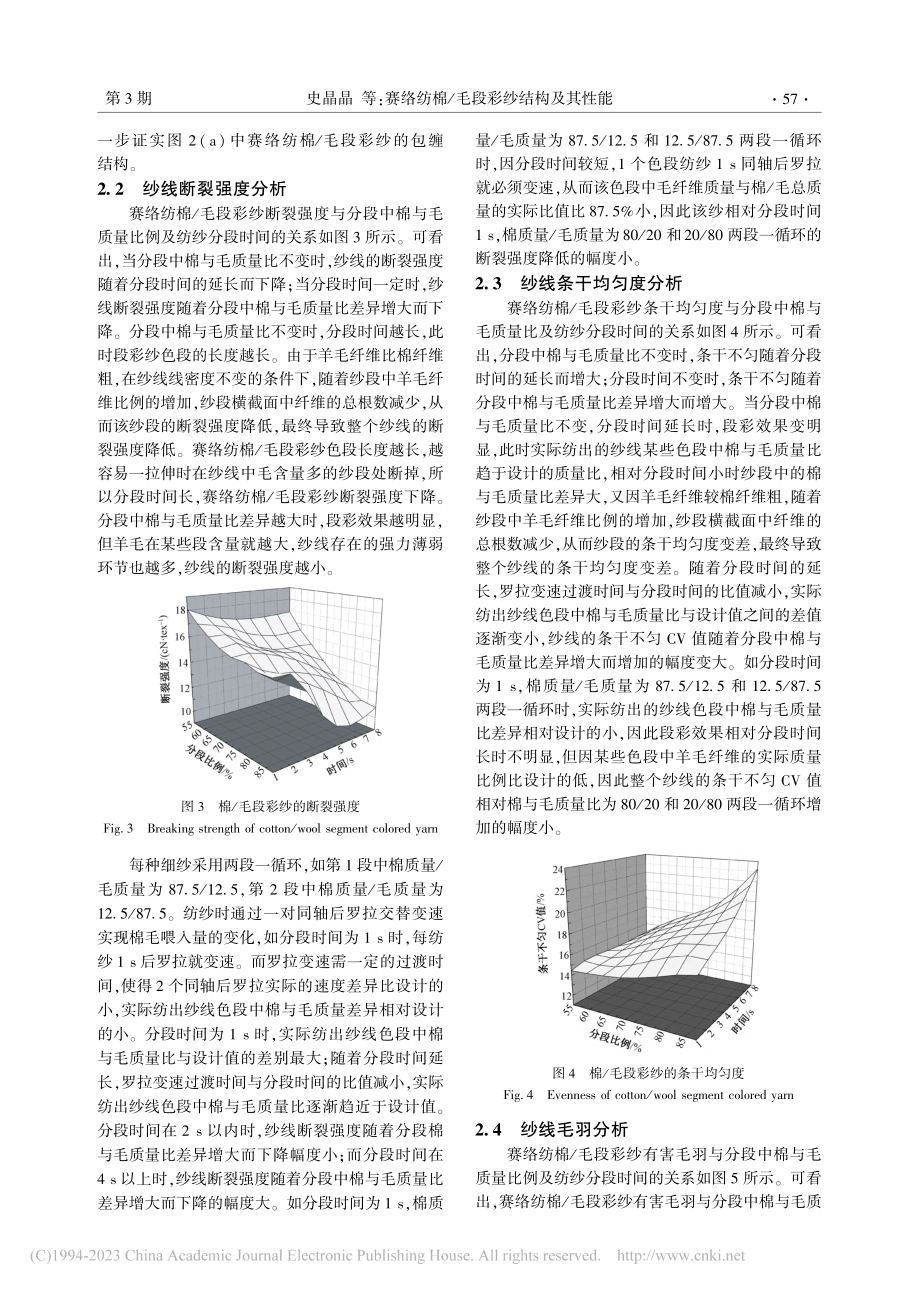 赛络纺棉_毛段彩纱结构及其性能_史晶晶.pdf_第3页