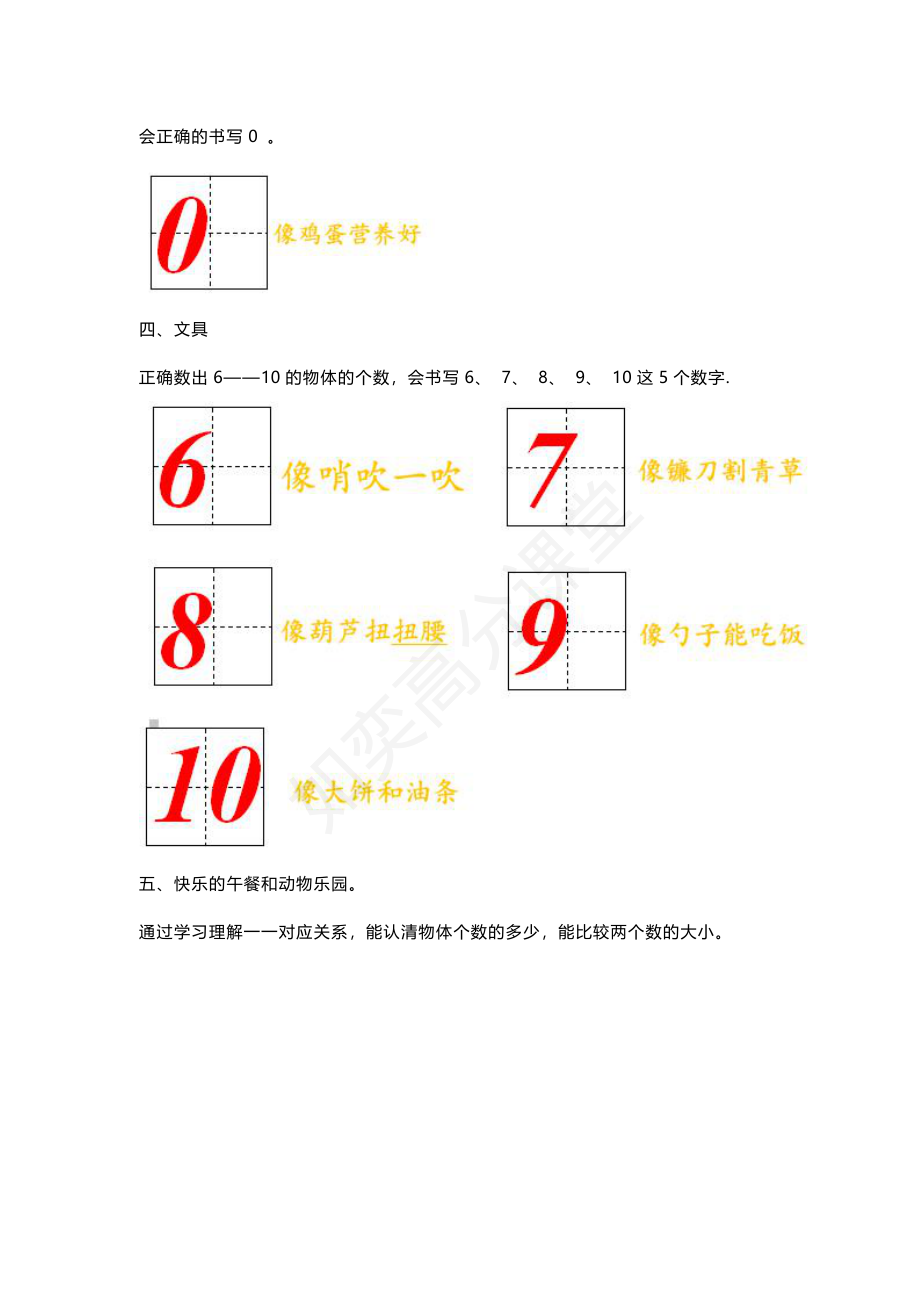 北师大版一年级上册数学第一单元知识点带练习.pdf_第2页