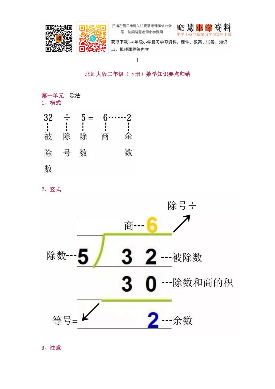 北师大版二年级（下册）数学知识要点归纳.pdf_第1页