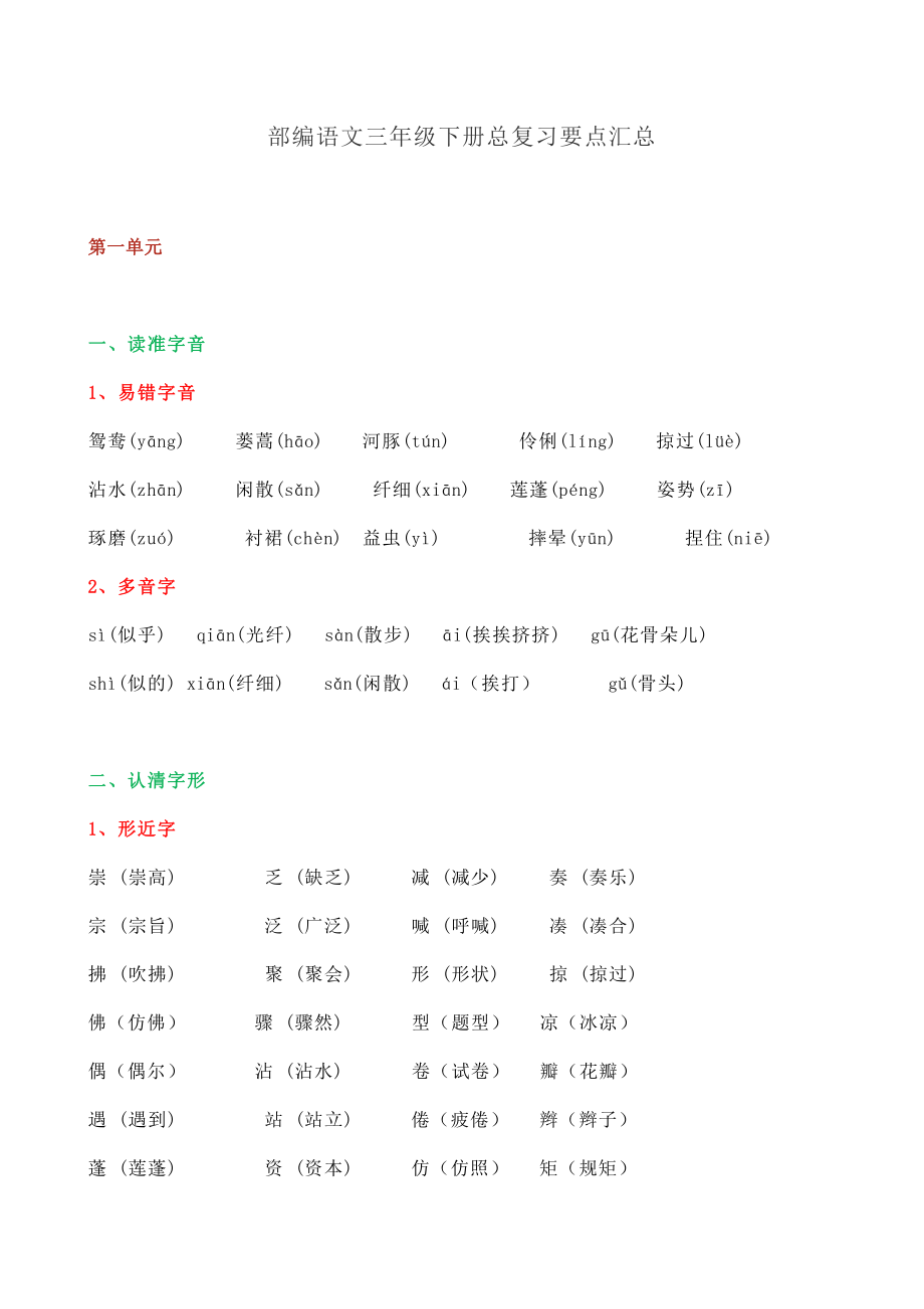 3年级下册总复习要点汇总.pdf_第1页