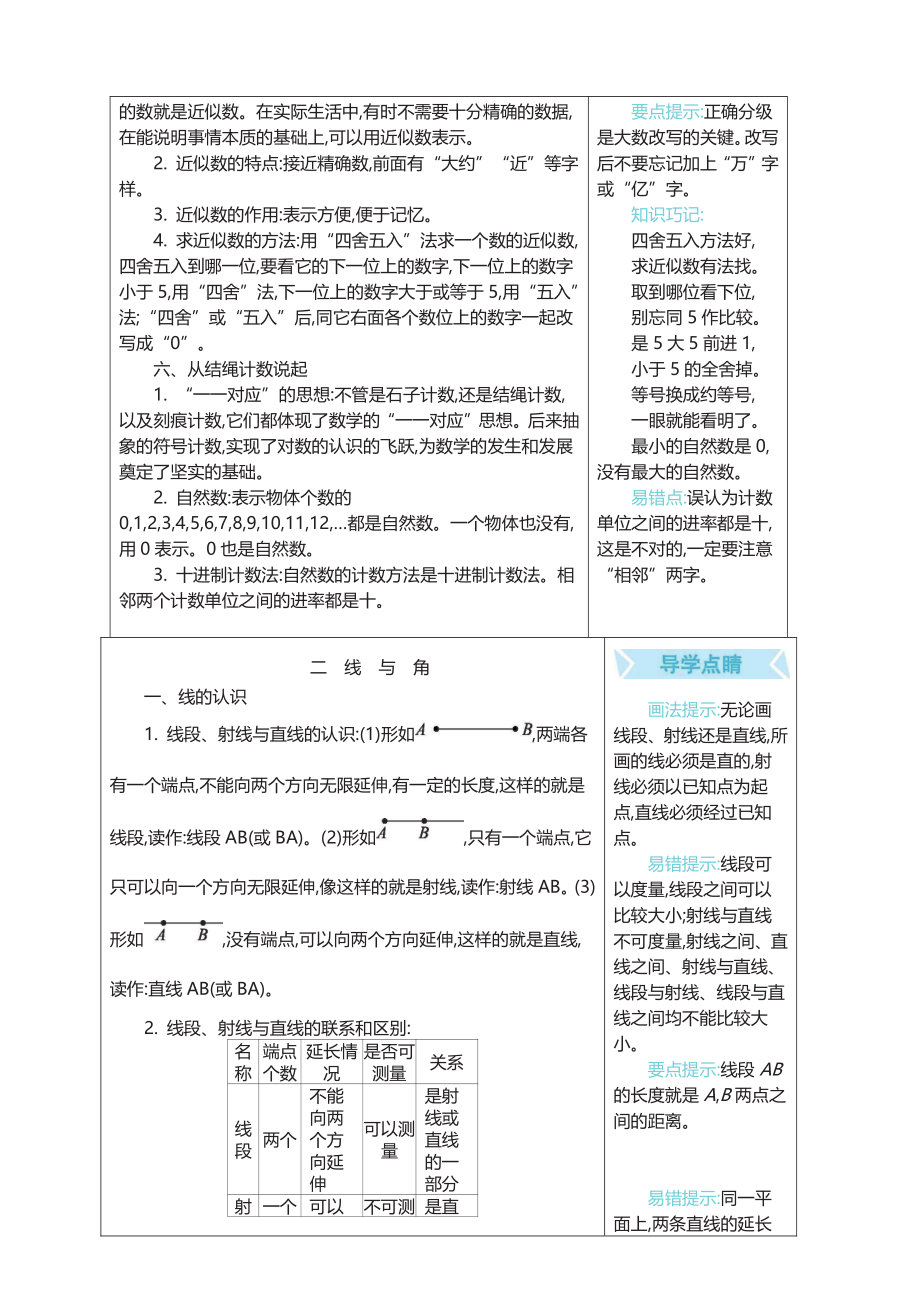 四年级上册数学北师版知识要点.pdf_第2页