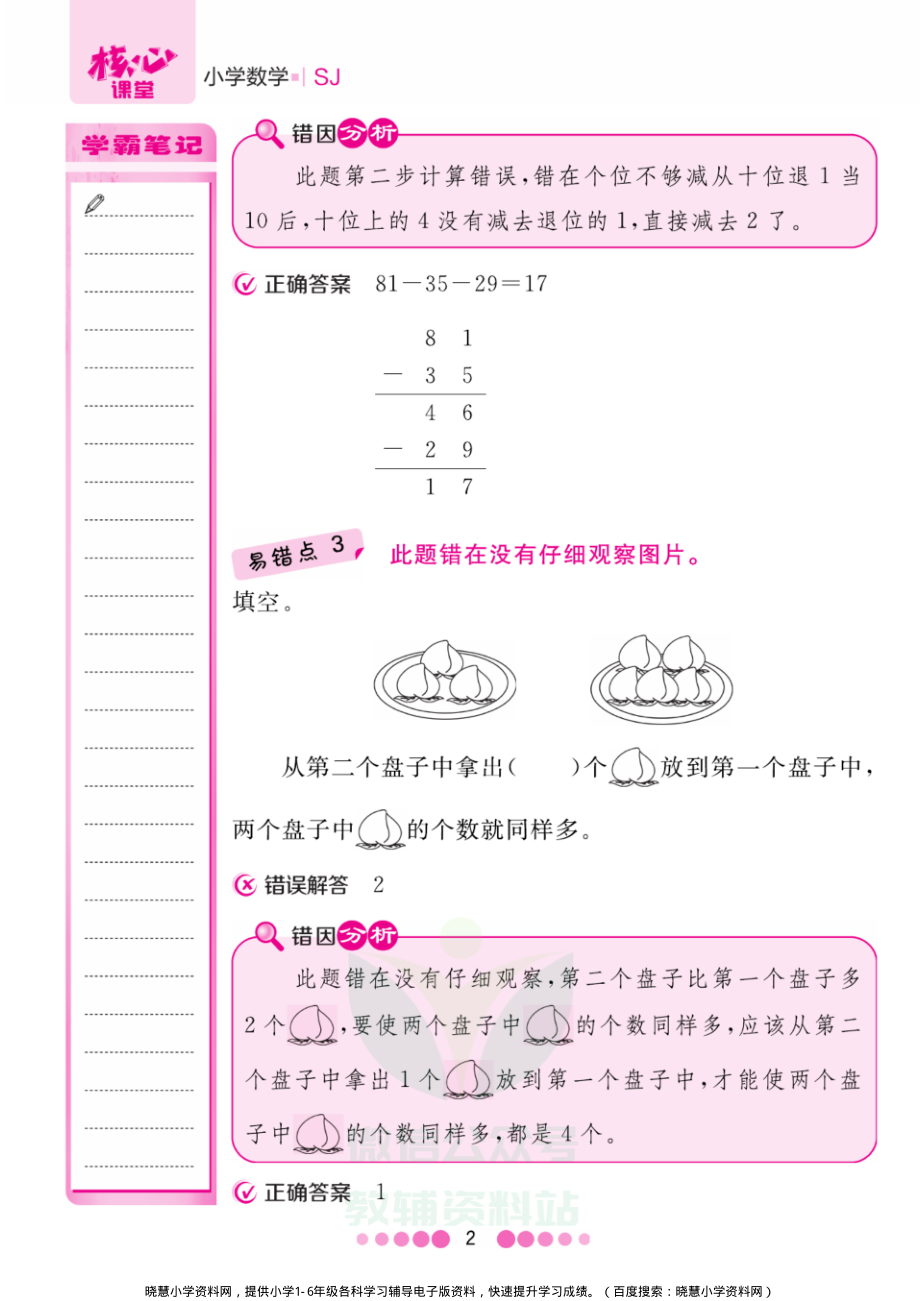 二年级上册数学苏教版易错清单.pdf_第2页