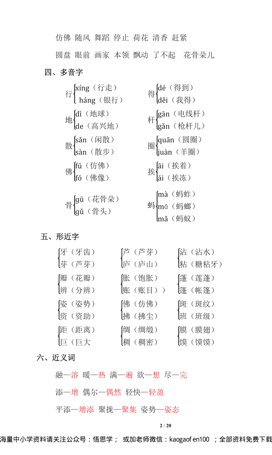 三年级下册-语文期中复习知识要点_PDF密码解除.pdf_第2页