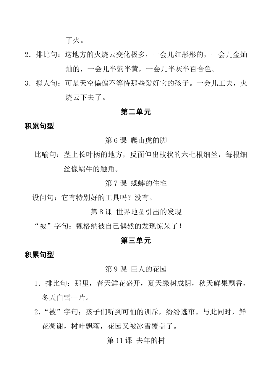 人教四年级语文上册课文必背重点句子.pdf_第2页