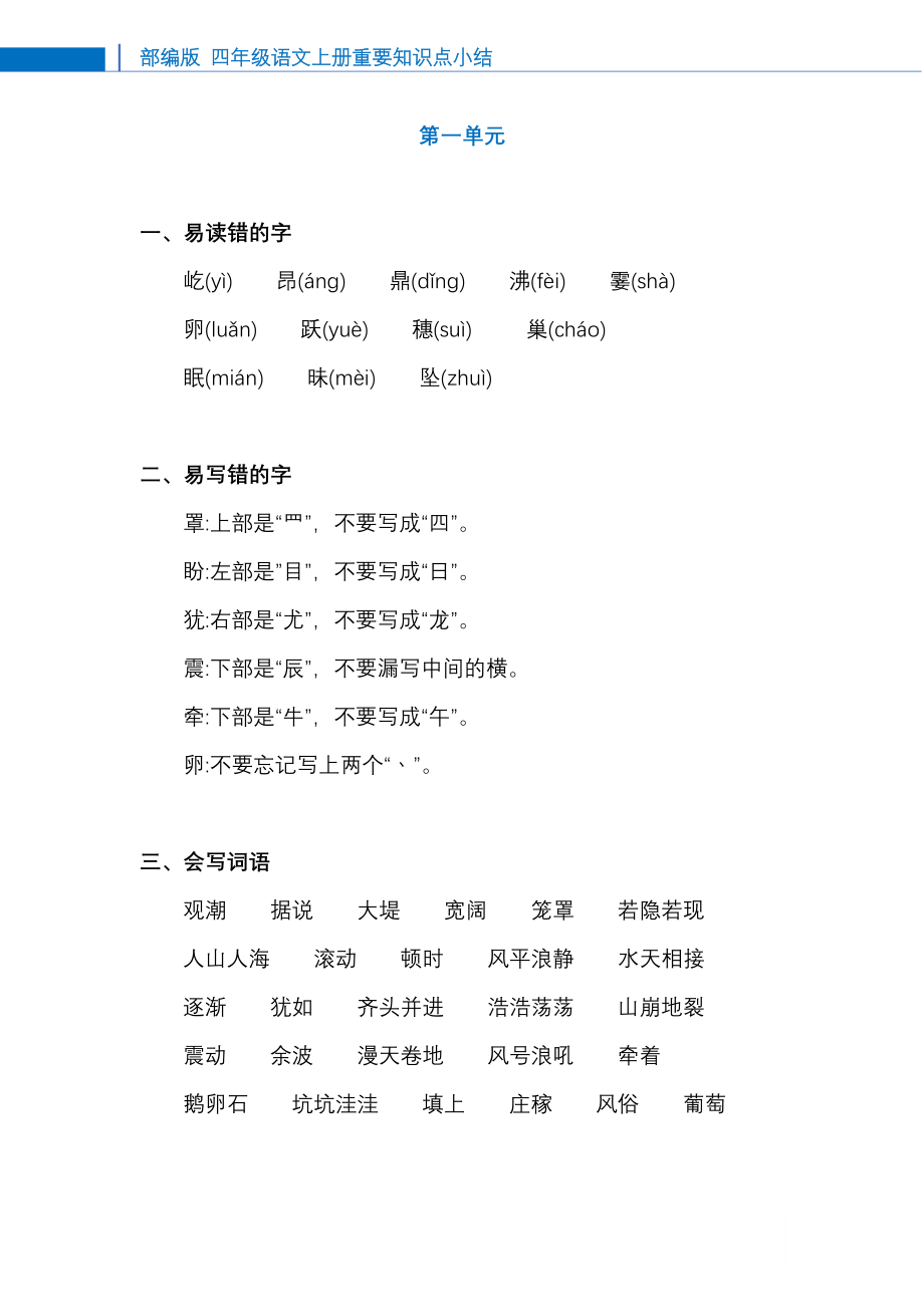 四年级-语文上册知识点总结.pdf_第1页