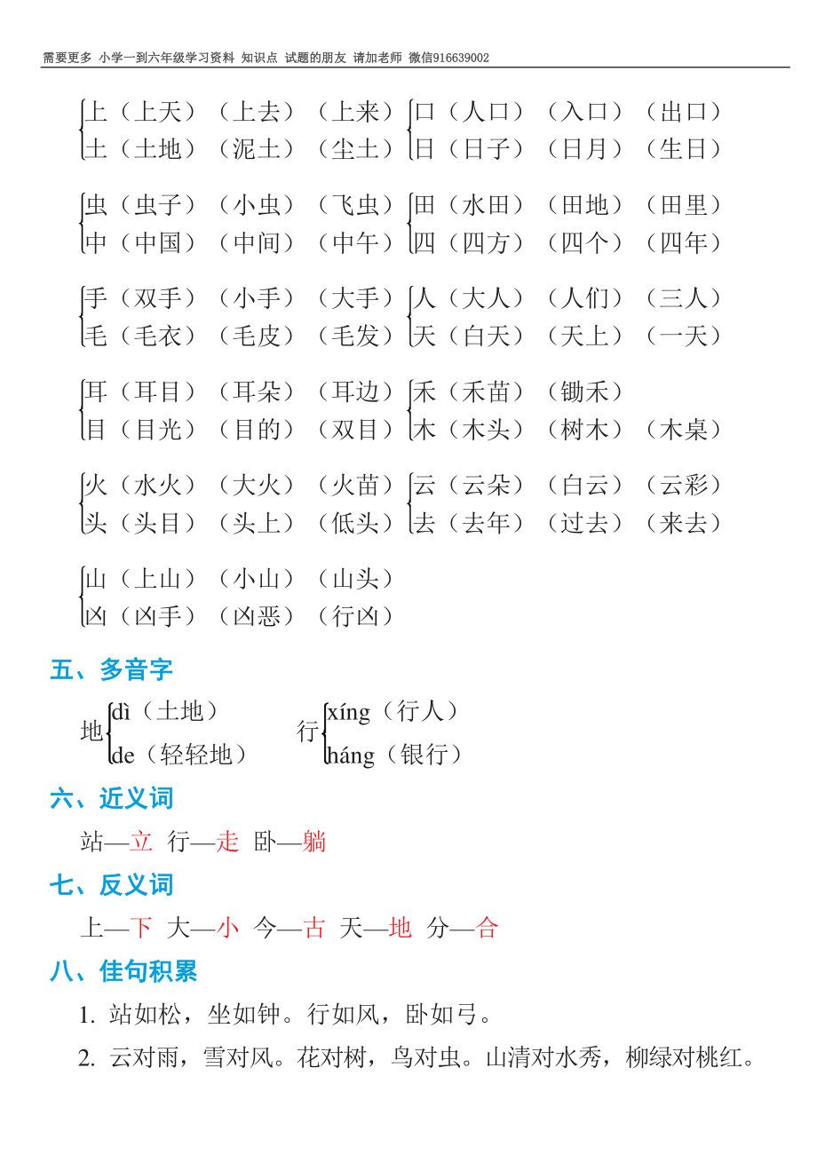 部编一年级语文上册知识点详解完整版.pdf_第2页