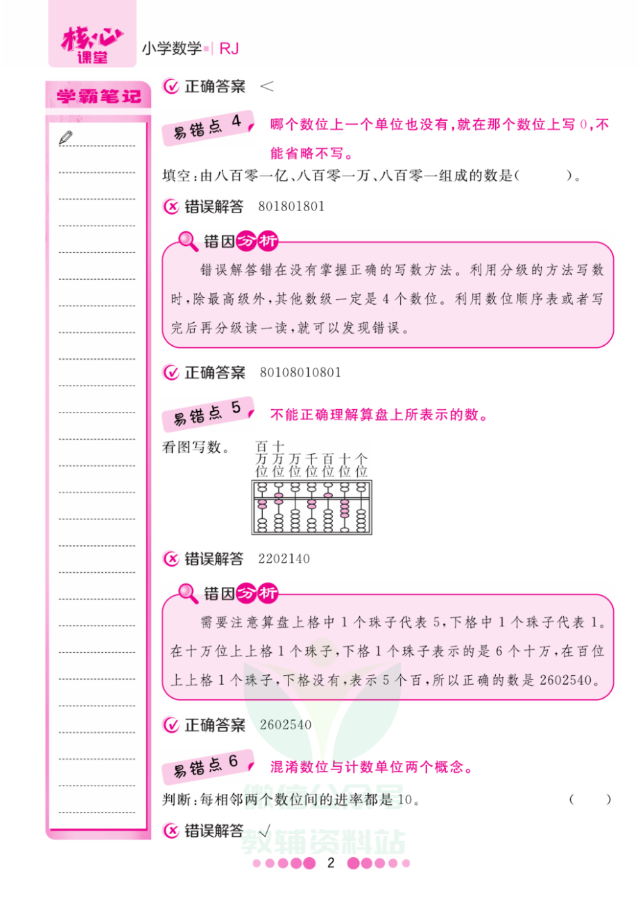 四年级上册数学人教版易错清单.pdf_第2页