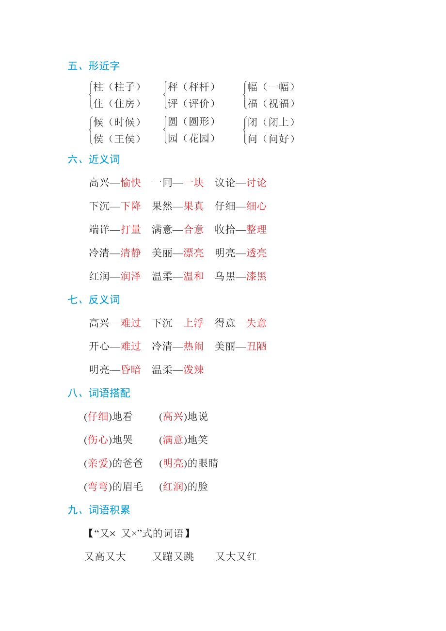 2年级语文上册第三单元 单元知识要点.pdf_第2页