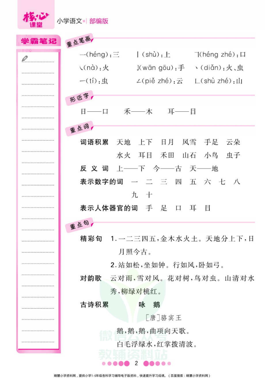 一年级上册语文部编版考点过关.pdf_第3页