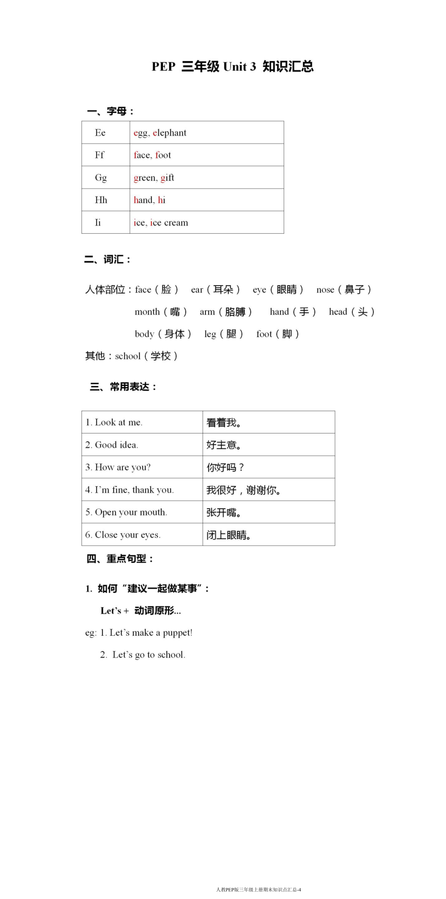 人教PEP版三年级英语（上册）期末必考知识点汇总.pdf_第3页