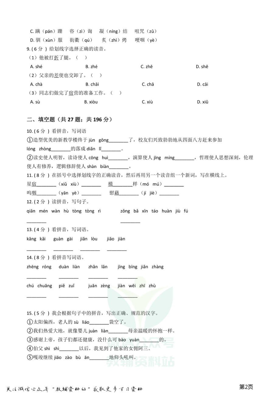 小升初语文复习专题01：拼音.pdf_第2页