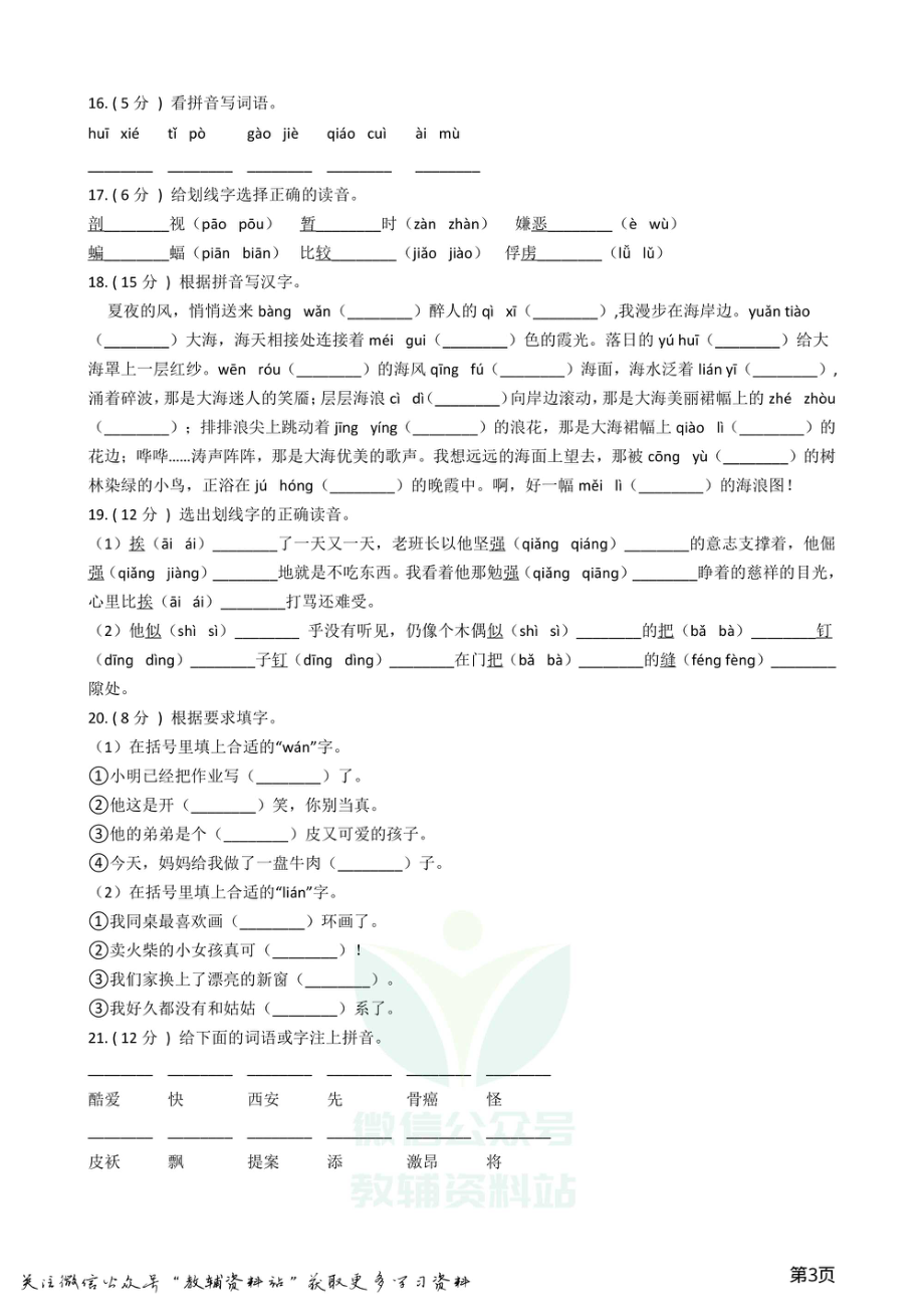 小升初语文复习专题01：拼音.pdf_第3页