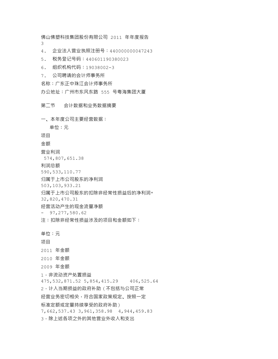 000973_2011_佛塑科技_2011年年度报告_2012-03-08.txt_第3页