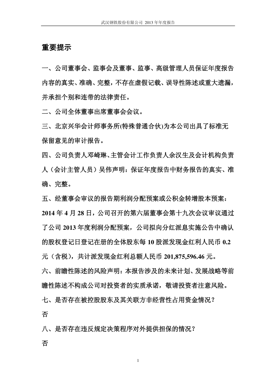 600005_2013_武钢股份_2013年年度报告_2014-04-28.pdf_第2页