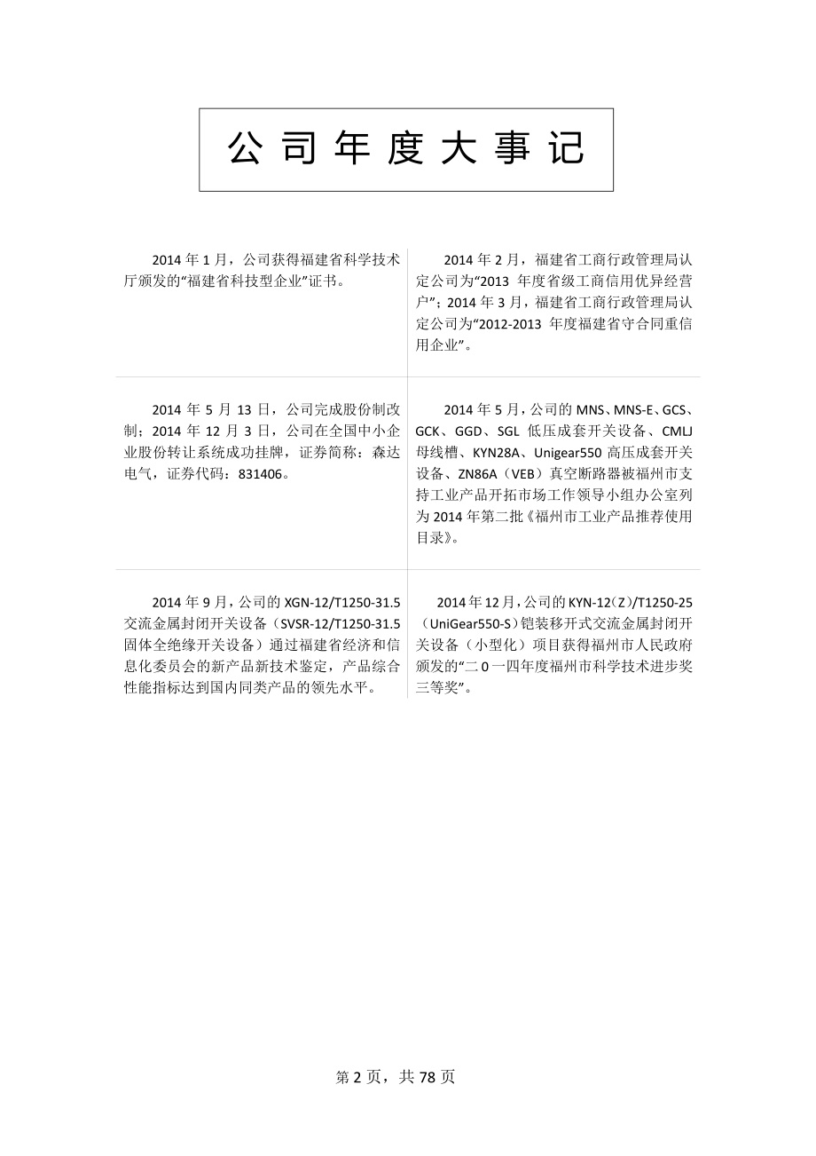 831406_2014_森达电气_2014年年度报告_2015-04-14.pdf_第2页