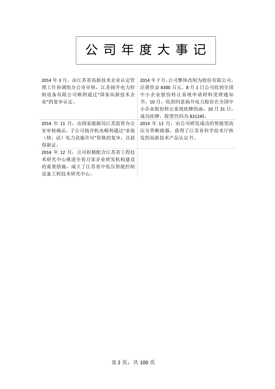 831245_2014_扬开电力_2014年年度报告_2015-04-26.pdf_第2页