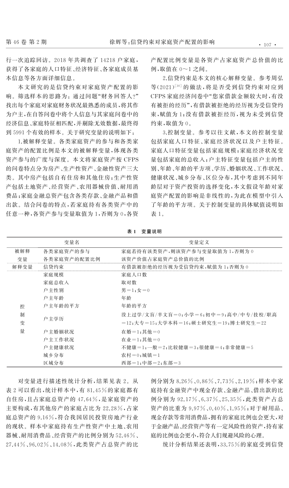 信贷约束对家庭资产配置的影响——基于CFPS2018数据的实证研究.pdf_第3页