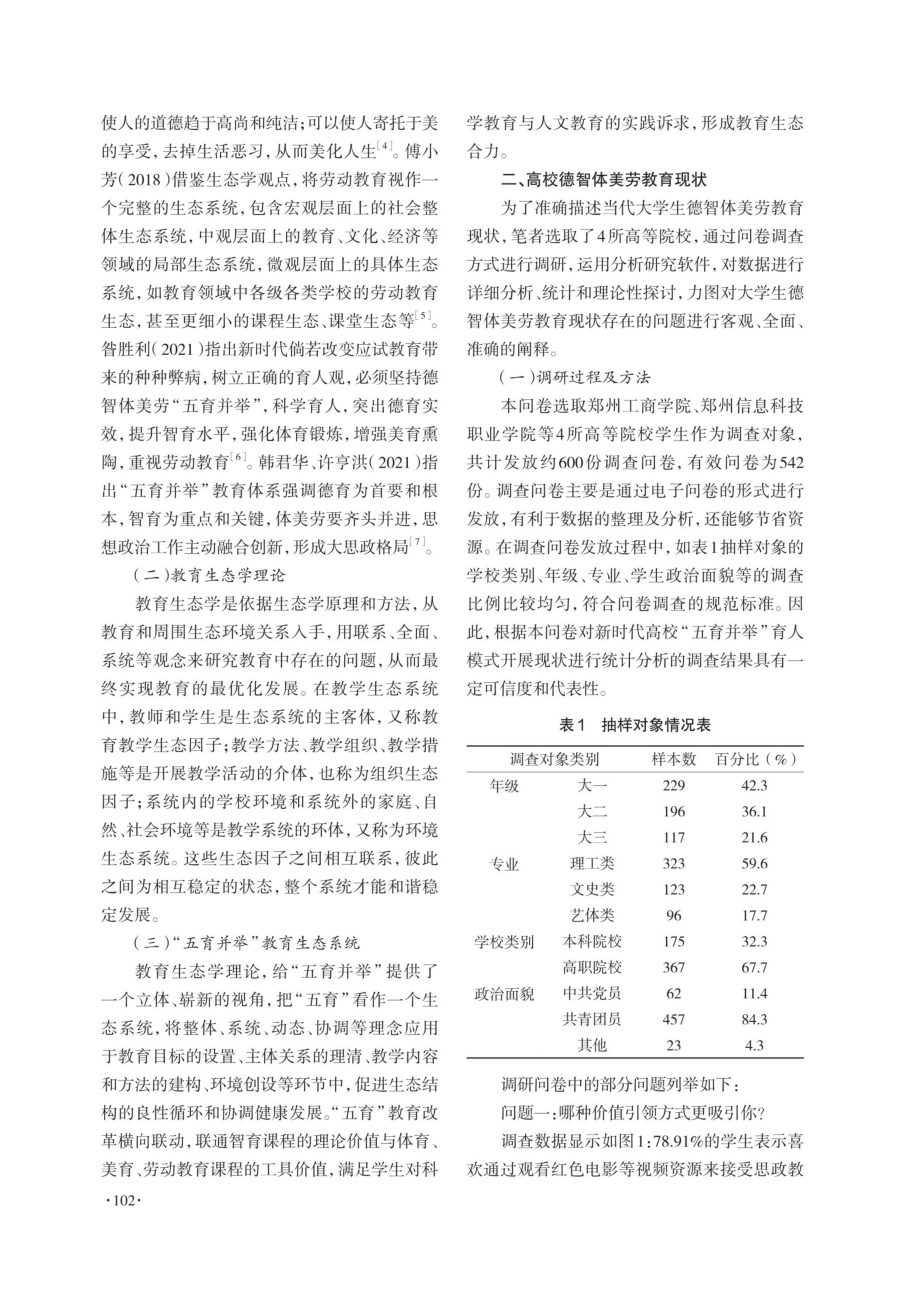 新时代高等院校“五育并举”生态系统的现状、构建与实施路径.pdf_第2页