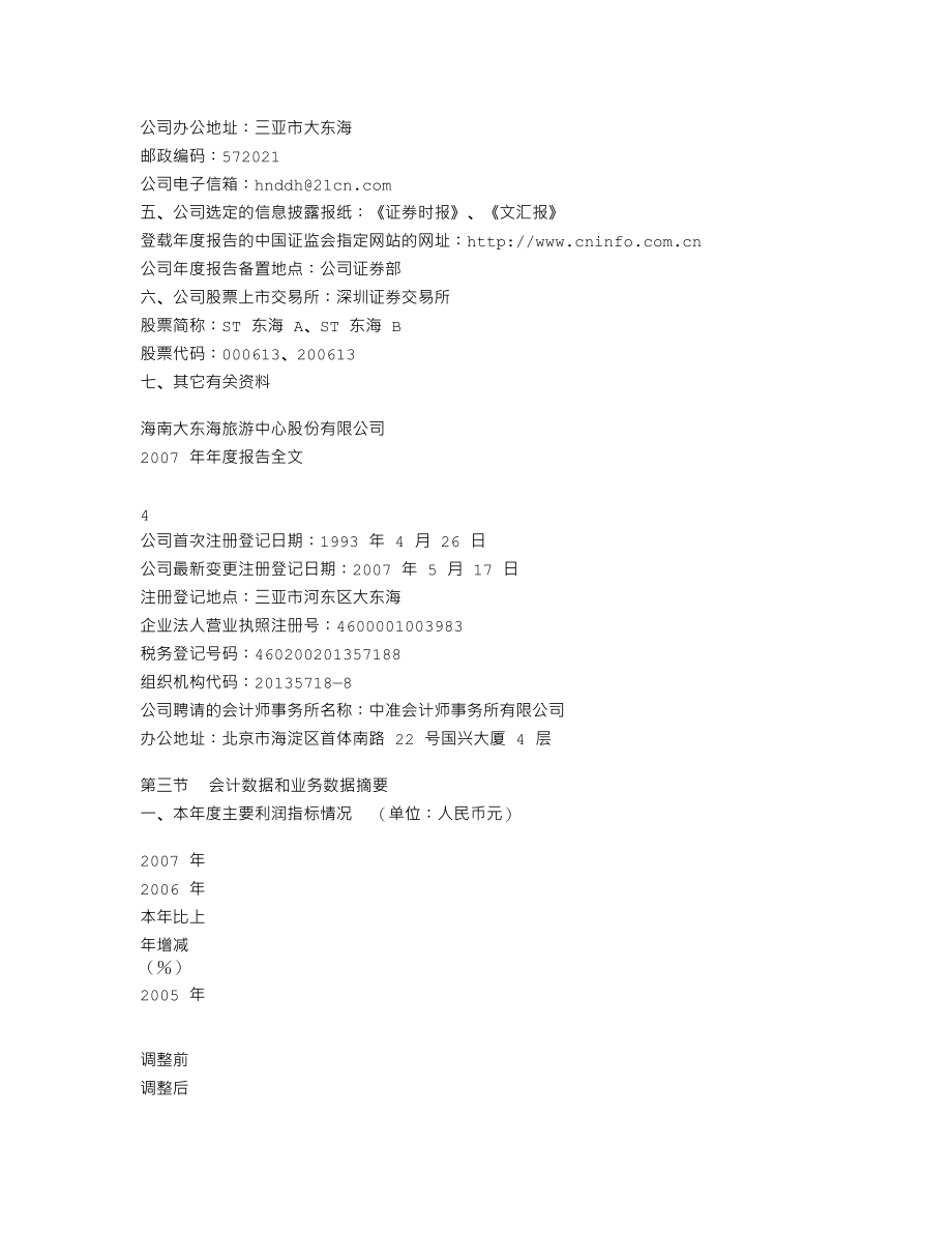 000613_2007_ST东海_2007年年度报告_2008-04-28.txt_第3页