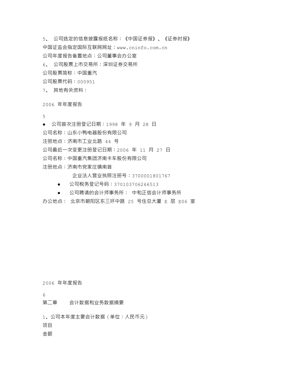 000951_2006_中国重汽_2006年年度报告_2007-04-20.txt_第3页