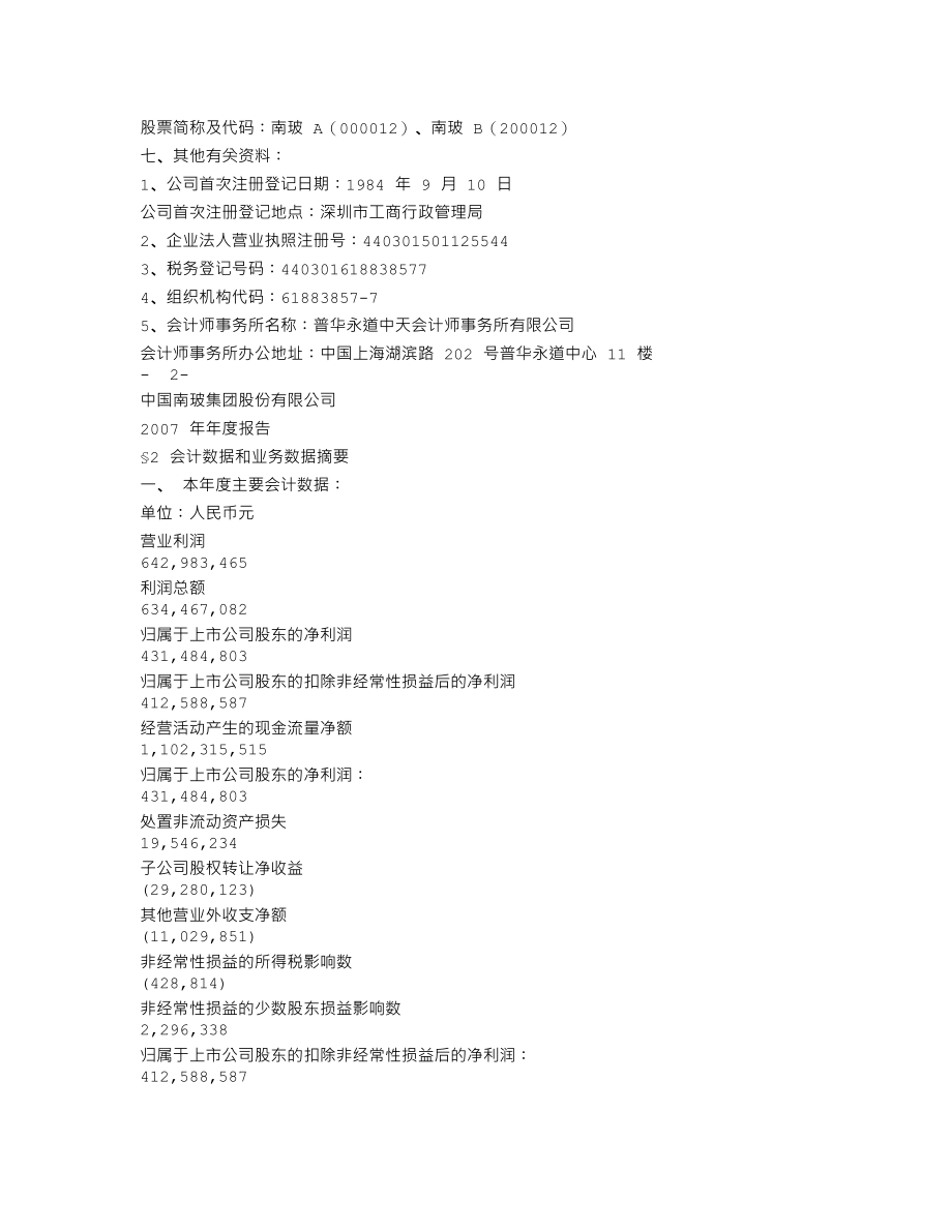 000012_2007_南玻A_2007年年度报告_2008-03-18.txt_第3页