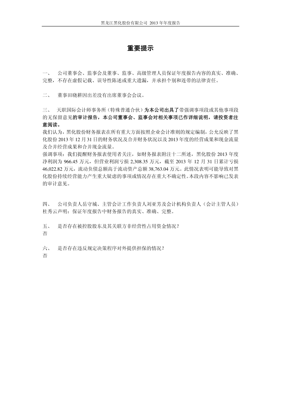 600179_2013_黑化股份_2013年年度报告_2014-04-17.pdf_第2页