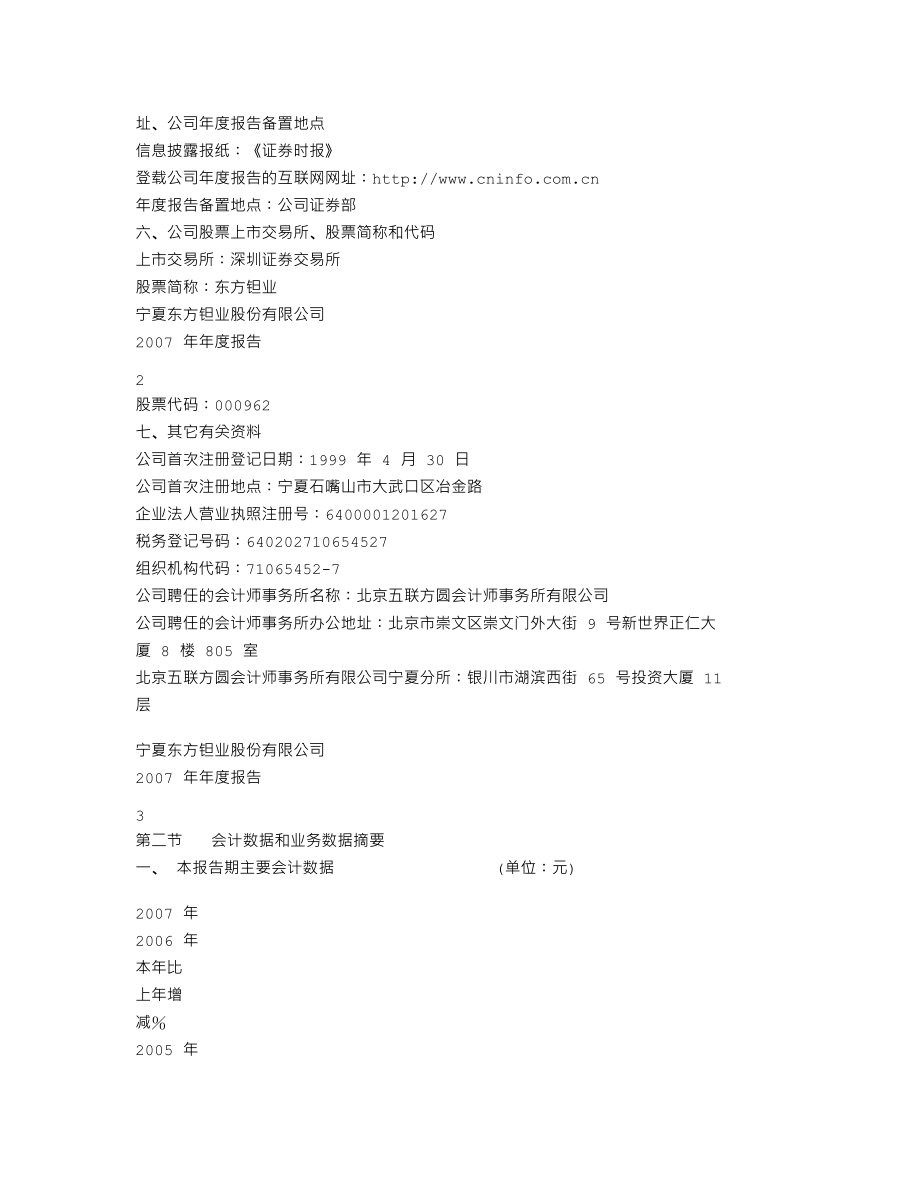 000962_2007_东方钽业_2007年年度报告_2008-03-27.txt_第3页